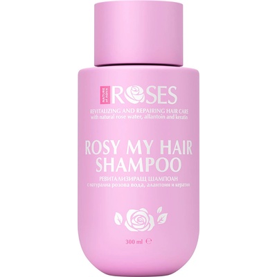 Nature of Agiva Roses Ревитализиращ и възстановяващ шампоан с натурална розова вода, 300 ml