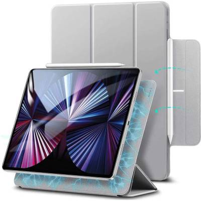 ESR Rebound Magnetic Case - магнитен полиуретанов калъф с поставка за iPad Pro 11 M1 (2021), iPad Pro 11 (2020), iPad Pro 11 (2018) (сребрист)