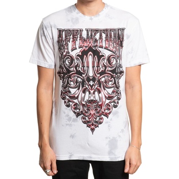 AFFLICTION Мъжка тениска affliction - dissident - white/lt. grey crystal wash - a28446-wlgs