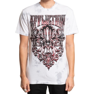 AFFLICTION Мъжка тениска affliction - dissident - white/lt. grey crystal wash - a28446-wlgs