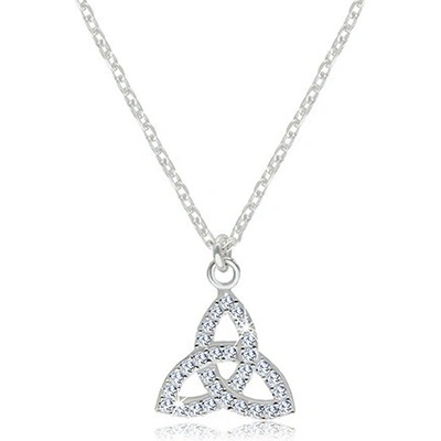 Šperky eshop Stříbrný čirý zirkonový symbol Triquetra G19.14