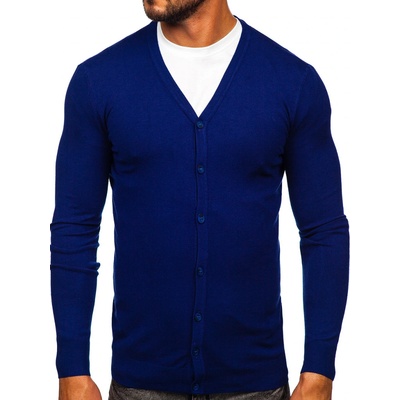 Bolf pánský svetr na zip cardigan MM6006 indigo