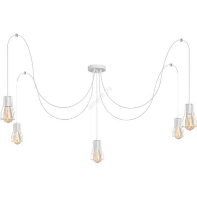 Helam Пендел TUBE LONG 5xE27/10W/230V бял (HE1597)