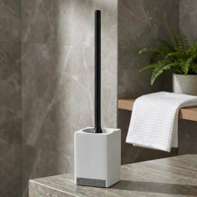 Kela WC sada Cube polyresin bílá