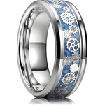 HARAHU Пръстен Wheels - Сребристо / Синьо / 52mm KP31783