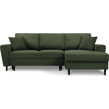 Cosmopolitan Design Зелен разтегателен ъглов диван с място за съхранение от рипсено кадифе (десен ъгъл) Kyoto - Cosmopolitan Design (COS_RCF_72_F1_KYOTO2)