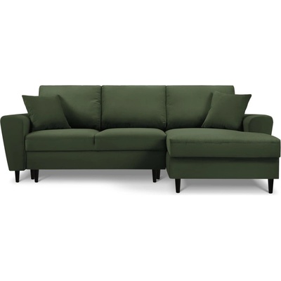 Cosmopolitan Design Зелен разтегателен ъглов диван с място за съхранение от рипсено кадифе (десен ъгъл) Kyoto - Cosmopolitan Design (COS_RCF_72_F1_KYOTO2)