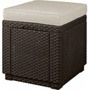 KETER Cube taburet s polstrom hnedý