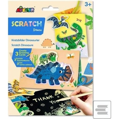 Škrabací kartičky Blahopřání dinosauři