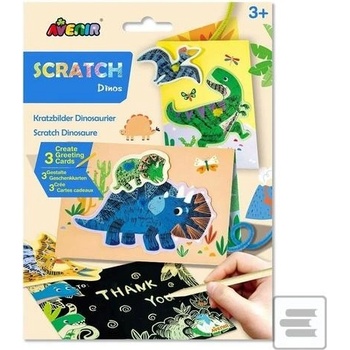 Škrabací kartičky Blahopřání dinosauři
