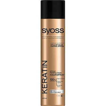 Syoss Keratin Hairspray extra silný lak pre pružnú fixáciu a lesk vlasov 300 ml