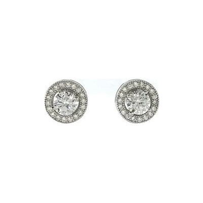 INFINITYSILVER Stříbrné náušnice se zirkony na šroubek L436916s