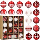 SPRINGOS Vianočné banky bielo-červené mix 8cm sada 16ks