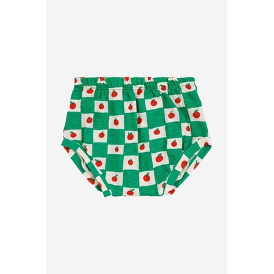 Bobo Choses Бебешки къс панталон от памук Bobo Choses в зелено с десен (124AB070)