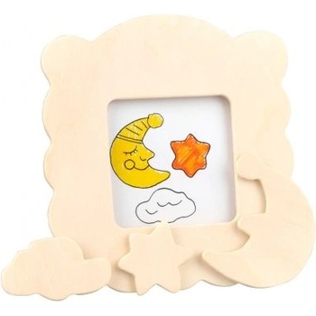 Goki - Дървена рамка за снимка за оцветяване и декорация - Месечина (SB301_1)