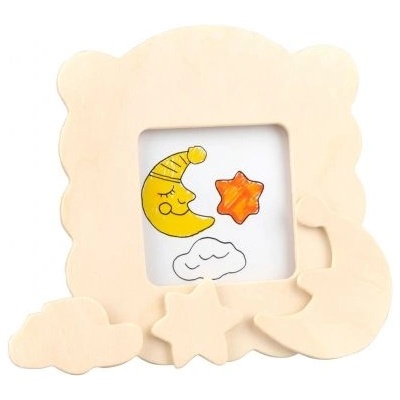 Goki - Дървена рамка за снимка за оцветяване и декорация - Месечина (SB301_1)