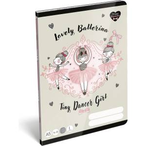 LIZZY Тетрадка с линийка LIZZYSULI A/5 32 страници 14-32 1. клас Tiny Dancer Lovely Ballerina (7500167003)