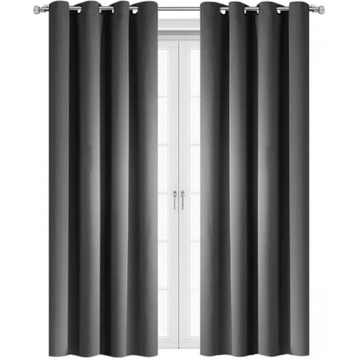 BytoTex Zatemňovací závěs s kroužky L769, 140 x 250 cm-šedá/grafit