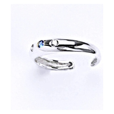 Čištín stříbrný na nohu s čirými zirkony a spinelem T 1110