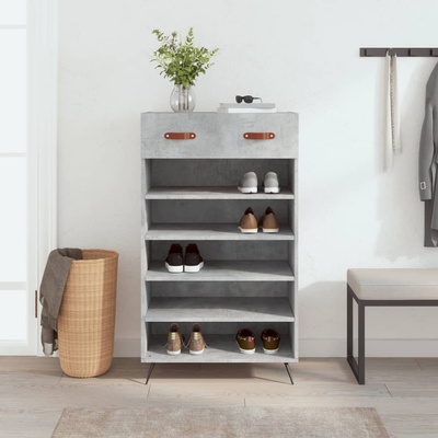 vidaXL Шкаф за обувки, бетонно сив, 60x35x105 см, инженерно дърво (829584)