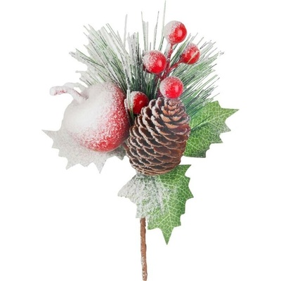 Vetvička MagicHome Vianoce, zasnežená, 17 cm