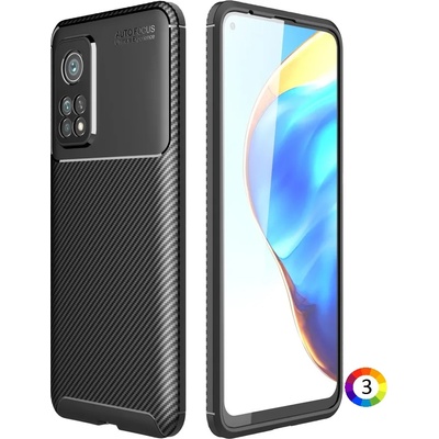 Xiaomi Mi 10T 5G/10T Pro 5G Удароустойчив Carbon Fiber Калъф и Протектор