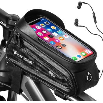 AppleMix WEST BIKING Športové na bicykel Apple iPhone vrátane veľkostí Plus a Max - XL - čierne