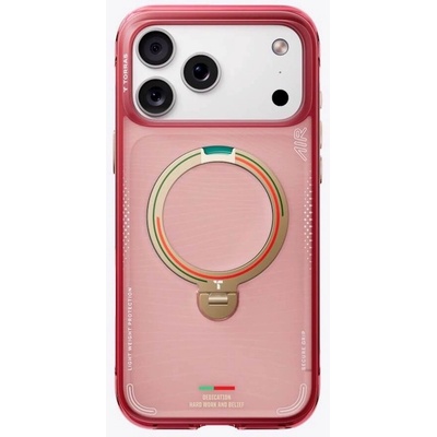 TORRAS Удароустойчив хибриден кейс с MagSafe за iPhone 17 Pro Max - Torras Ostand Q3 Air World Cup Limited Edition MagSafe Case (червен-прозрачен) (X00RP102T007)