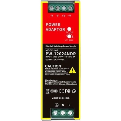Monitorrs Security 12024NDR Průmyslový zdroj 24V 5A 120W na DIN (6153)