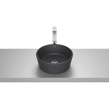 Roca Умивалник върху плот, без отвор, Optica, ф350 х 130 mm, matt black (A327B15080)