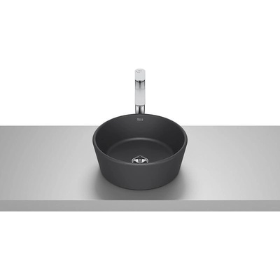 Roca Умивалник върху плот, без отвор, Optica, ф350 х 130 mm, matt black (A327B15080)