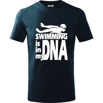 Swimming is in my DNA tričko detské Tmavomodrá
