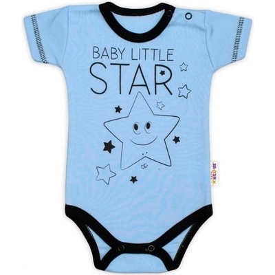 Baby Nellys Body krátky rukáv Baby Little Star modré