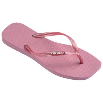 Дамски сандали Havaianas Women's Slim Square Logo Metallic Sandals - Rose Chiffom - размер 41/42 (Brazil) (125-0932-0415)