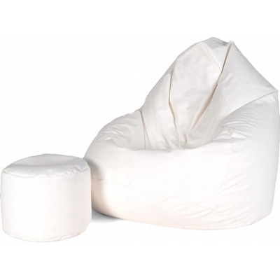 Pufoteka a podnožník Biela SAKO XXXL 125x95x95 cm