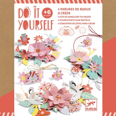 Djeco DIY Vyrob si sám / a: Barevná zábava: 4 sety papírové bižuterie