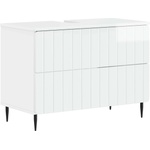 vidaXL Шкаф за мивка в баня ZWOLLE Бял гланц 82 x 41 x 58, 5 см (896359)