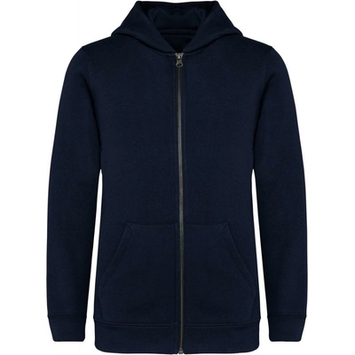Native Spirit dětská eco mikina s kapucí na zip Friendly námořnická modrá