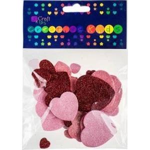 Dalprint Foam stickers hearts glitter 30pcs