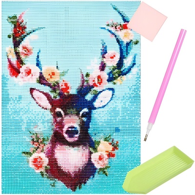 ISO TRADE Painting 3D Diamantové malování 40 x 30 cm Jelen H16213