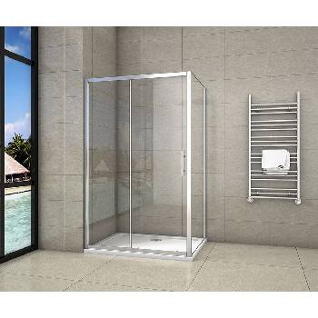 H K Obdĺžnikový sprchovací kút SYMPHONY 140x80 cm s posuvnými sprchovými dverami vrátane sprchovej vaničky z liateho mramoru