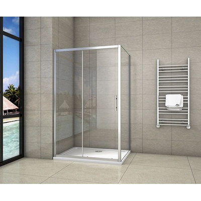 H K Obdĺžnikový sprchovací kút SYMPHONY 100x80 cm s posuvnými sprchovými dverami vrátane sprchovej vaničky z liateho mramoru