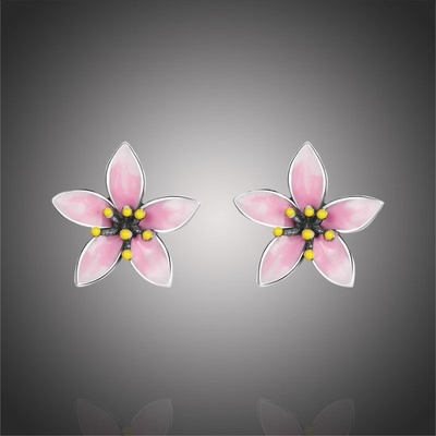 Grace Silver Jewellery stříbrné náušnice Třešňový květ E-SCE1273/126 Růžová