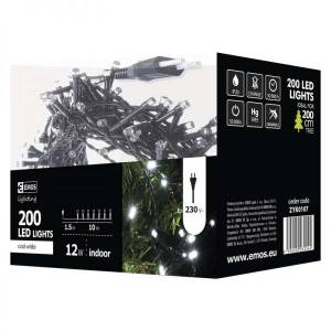 EMOS - ZYK0107 - Коледна светлина, 10m, 200 LED крушки, IP20, CLS, студена светлина (ZYK0107)