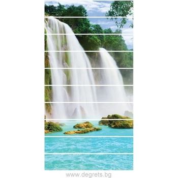 Image 1 of Стикер за стълби Райски водопад 3D 10x18x100см