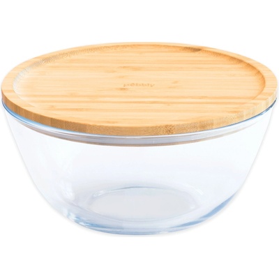 Pebbly Контейнер за съхранение на храна PKV-013 2.6 л, стъкло / бамбук, Pebbly (PEBB3760132814162)