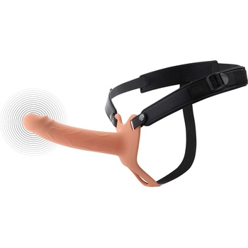 Hidden Desire Inferno Vibrating Silicone Hollow Penis Strap-On with Remote 18cm Skin