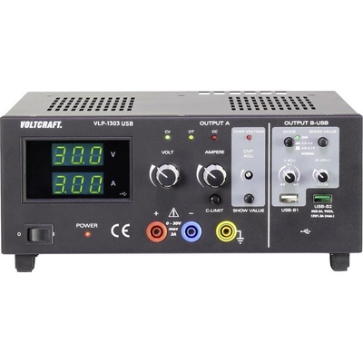 VOLTCRAFT VLP-1303 USB laboratorní zdroj s nastavitelným napětím, 0 - 30 , 0.01 - 3 A, 123 W, OVP, výstup 3 x, VC-814684