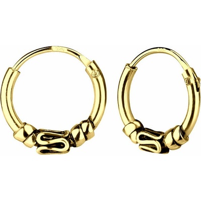 Nefertitis 0896 Stříbrné 10 mm Bali KRUHY ANTIK GOLD NF56476