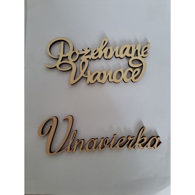 Drevený vyrez Požehnaná Vianocé 15*7cm